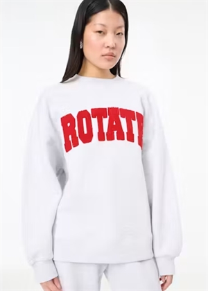 Iris heavy crewneck sweat Light Grey Melange/Red ROTATE